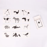 白黒の絵カード（動物）